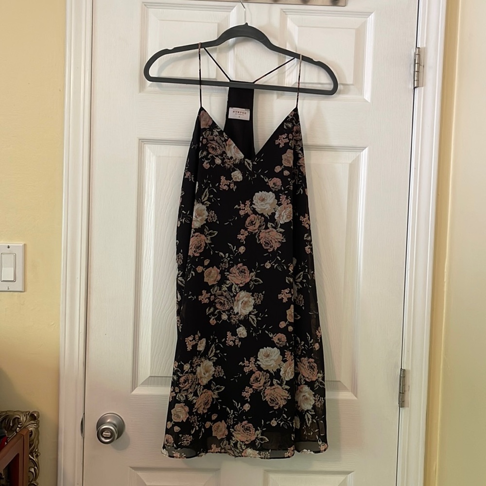 Black floral mini
